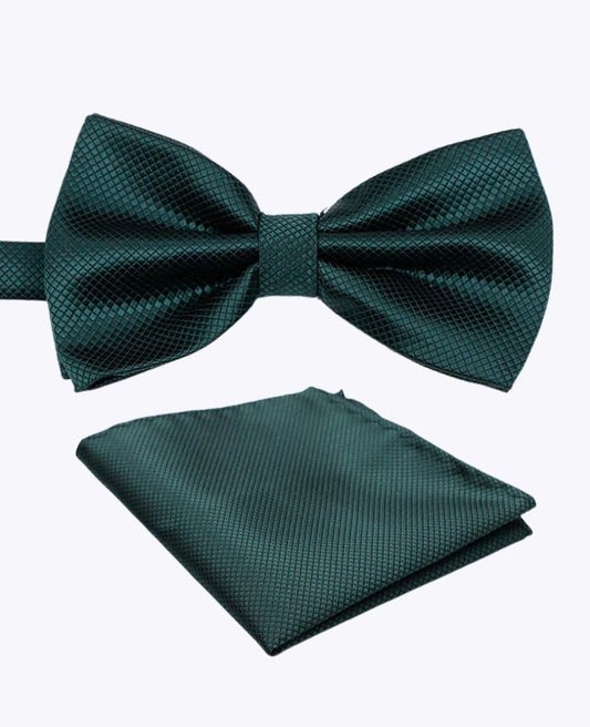 Noeud Papillon + Pochette de Costume Vert n°2 Homme en Polyester «Martin»