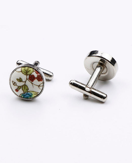 Boutons de Manchette Liberty Blanc n°9 en Coton | Charles - Unipap's