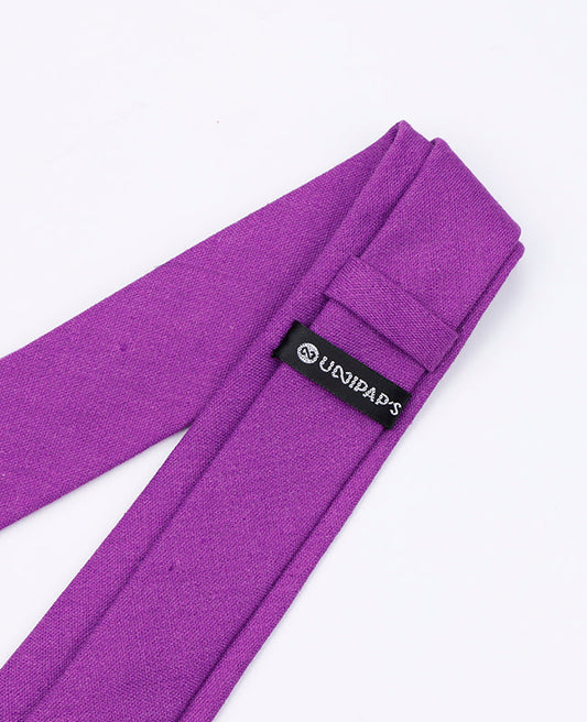 Cravate Violet n°2 Homme en Lin | Basile - Unipap's