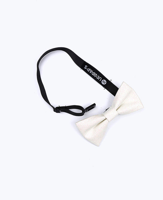 Weiße Kinderfliege aus Polyester mit Pailletten „Oliv“