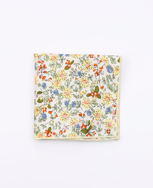Pochette de Costume Liberty Blanc n°5 en Coton | Charles - Unipap's