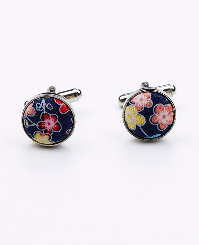 Manschettenknöpfe Liberty Blau n°12 Baumwolle | Gaspard - Unipap's