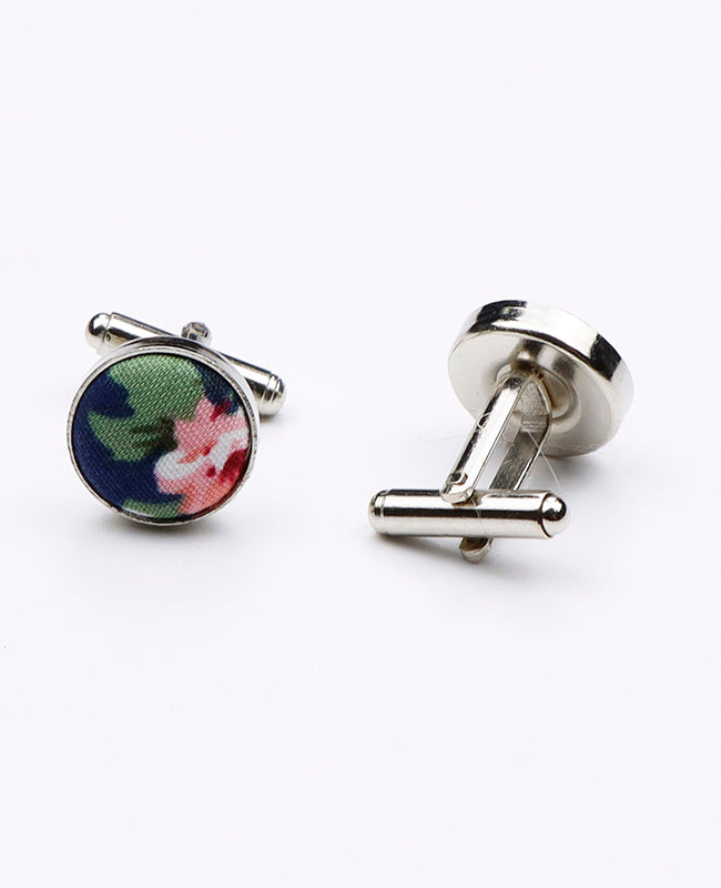 Manschettenknöpfe Liberty Blau Nr. 2 aus Baumwolle | Charles - Unipap's