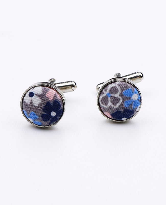 Manschettenknöpfe Liberty Blau Nr. 5 aus Baumwolle | Gaspard - Unipap's