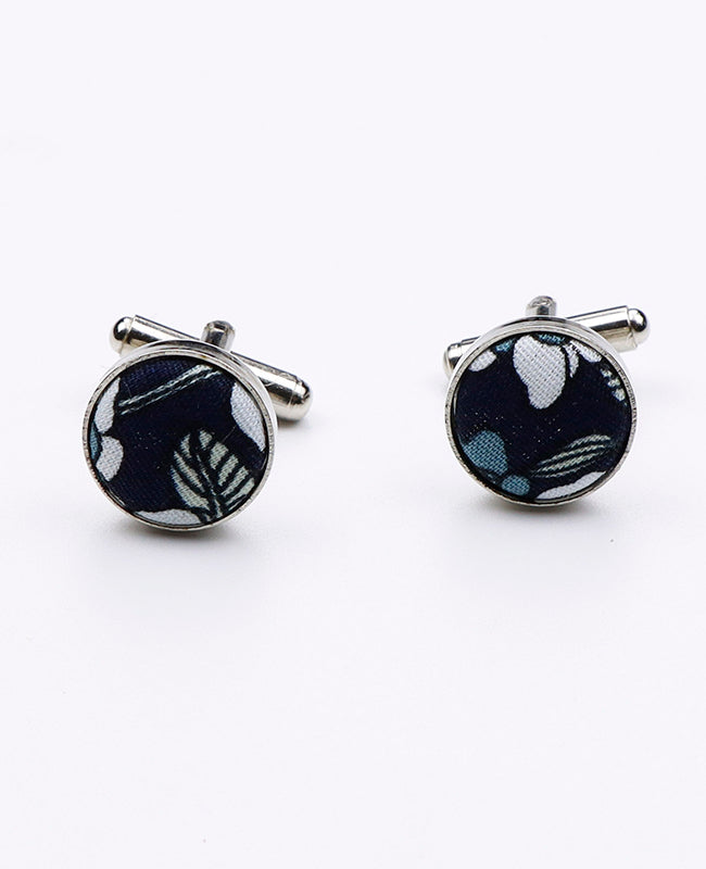 Manschettenknöpfe Liberty Blau n°8 aus Baumwolle | Gaspard - Unipap's