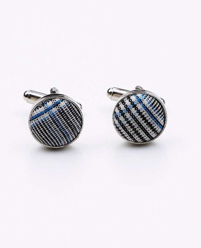 Manschettenknöpfe Tartan Grau n°1 aus Baumwolle | Marcel - Unipap's