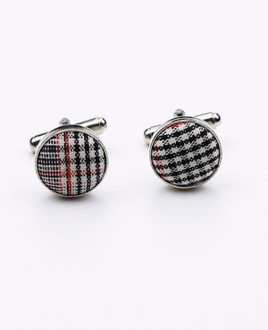 Manschettenknöpfe Tartan Grau n°2 aus Baumwolle | Marcel - Unipap's