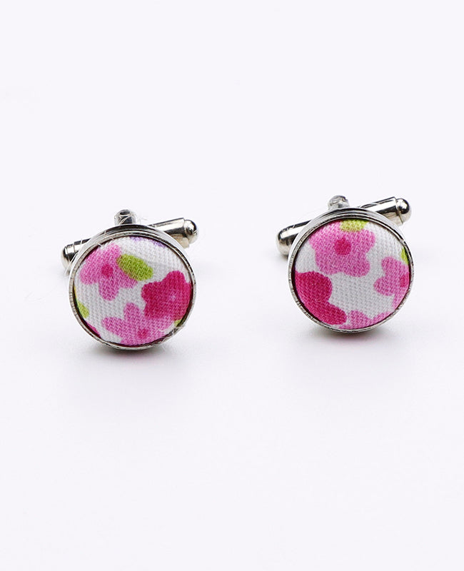 Manschettenknöpfe Liberty Rosa Nr. 1 aus Baumwolle | Gaspard - Unipap's