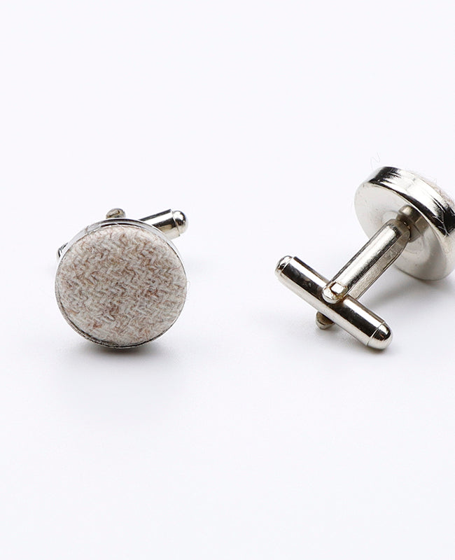Manschettenknöpfe Beige n°2 aus Wolle | Claude - Unipap's
