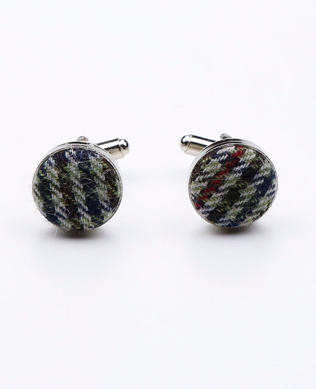 Manschettenknöpfe Tartan Grau Nr. 9 aus Wolle | Nobert - Unipap's