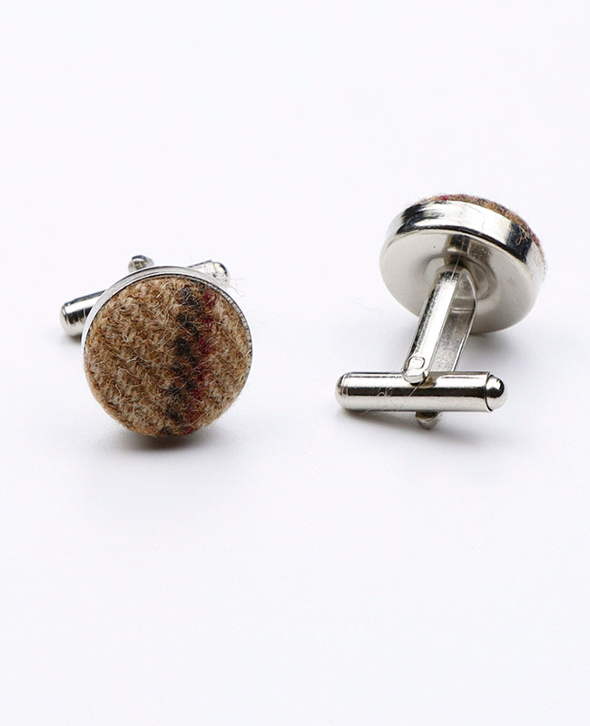 Manschettenknöpfe Tartan Braun Nr. 1 aus Wolle | Nobert - Unipap's
