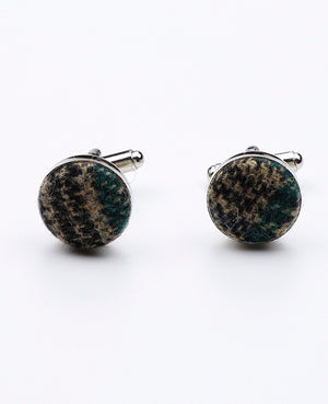 Manschettenknöpfe Tartan Grau n°5 Wolle | Norbert - Unipap's