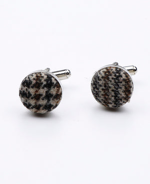 Manschettenknöpfe Tartan Grau n°6 Wolle | Norbert - Unipap's