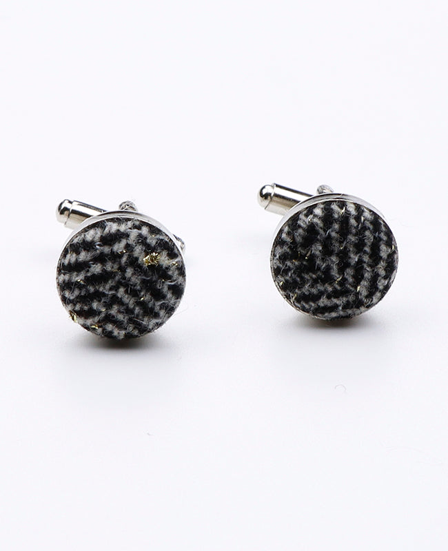 Manschettenknöpfe Tartan Grau Nr. 8 aus Wolle | Norbert - Unipap's