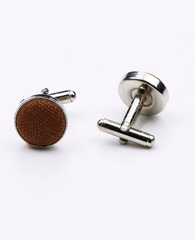 Manschettenknöpfe Braun Nr. 1 Leinen | Basile - Unipap's