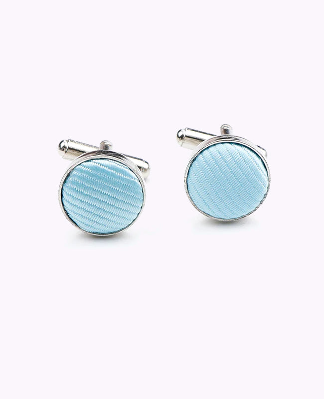 Manschettenknöpfe Blau n°4 Polyester «Lucien»