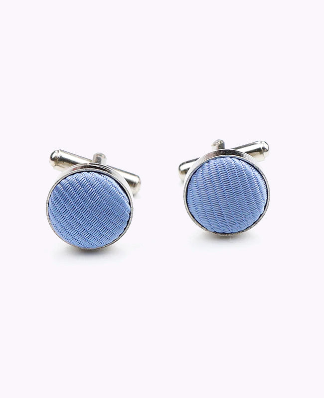 Manschettenknöpfe Blau n°5 Polyester «Lucien»
