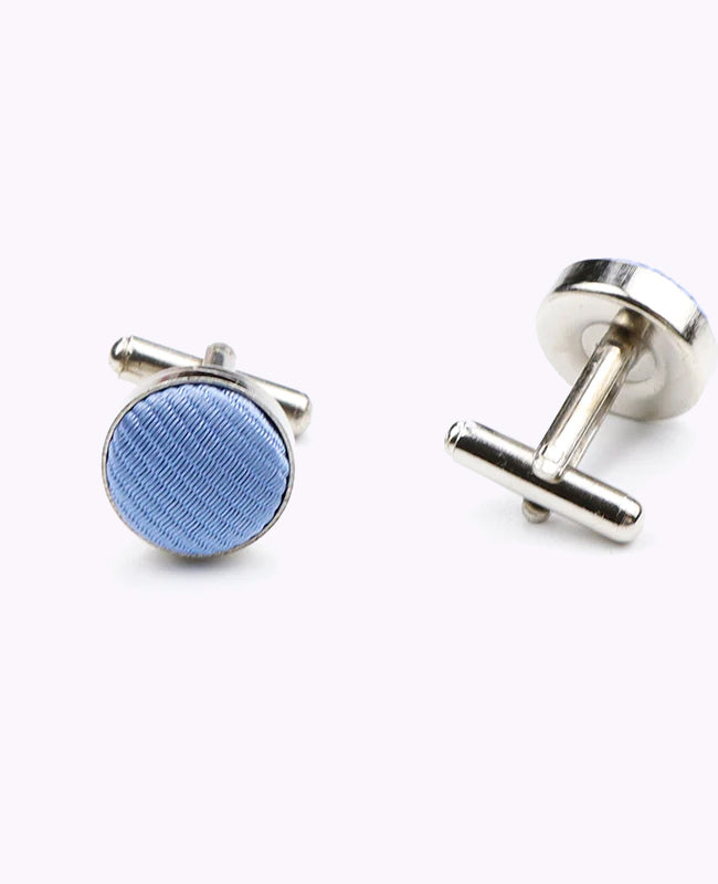 Manschettenknöpfe Blau n°5 aus Polyester «Lucien»