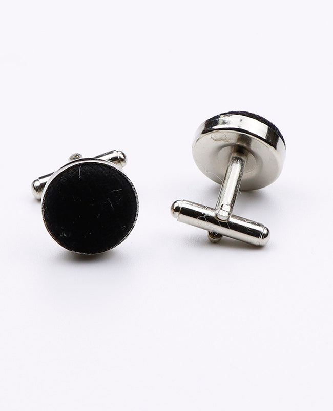 Schwarze Manschettenknöpfe aus Polyester | Augustin - Unipap's