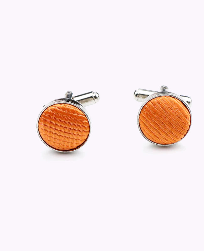 Manschettenknöpfe Orange Polyester «Lucien»