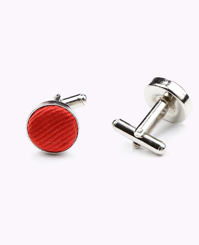 Manschettenknöpfe Rot n°2 aus Polyester «Lucien»