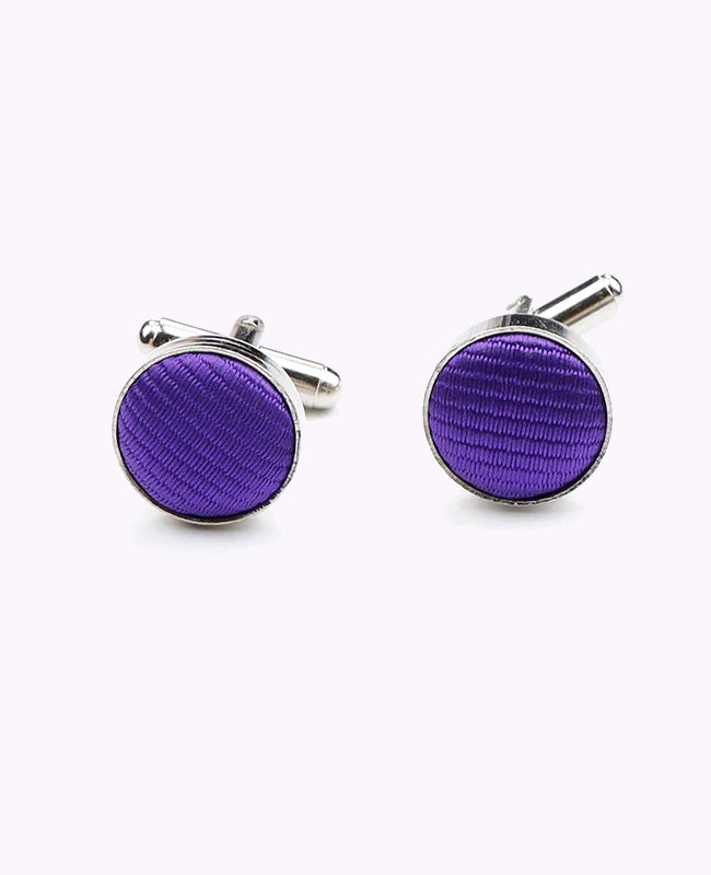 Manschettenknöpfe Violett n°1 aus Polyester «Lucien»