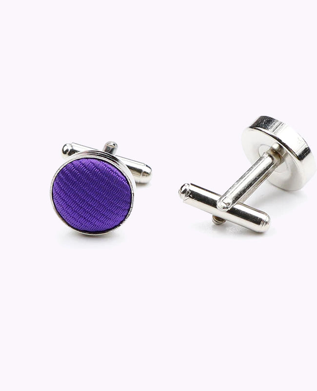 Manschettenknöpfe Violett Nr. 1 aus Polyester «Lucien»
