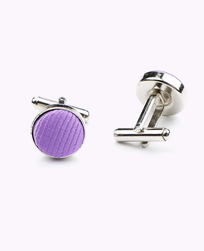 Manschettenknöpfe Violett n°3 aus Polyester «Lucien»