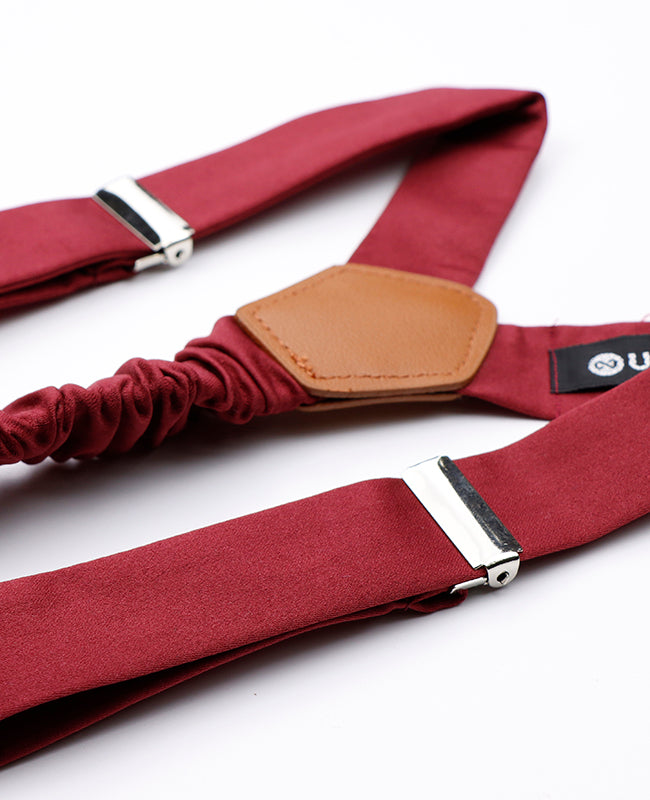 Hosenträger Rot n°1 aus Polyester für Herren «Ernest»