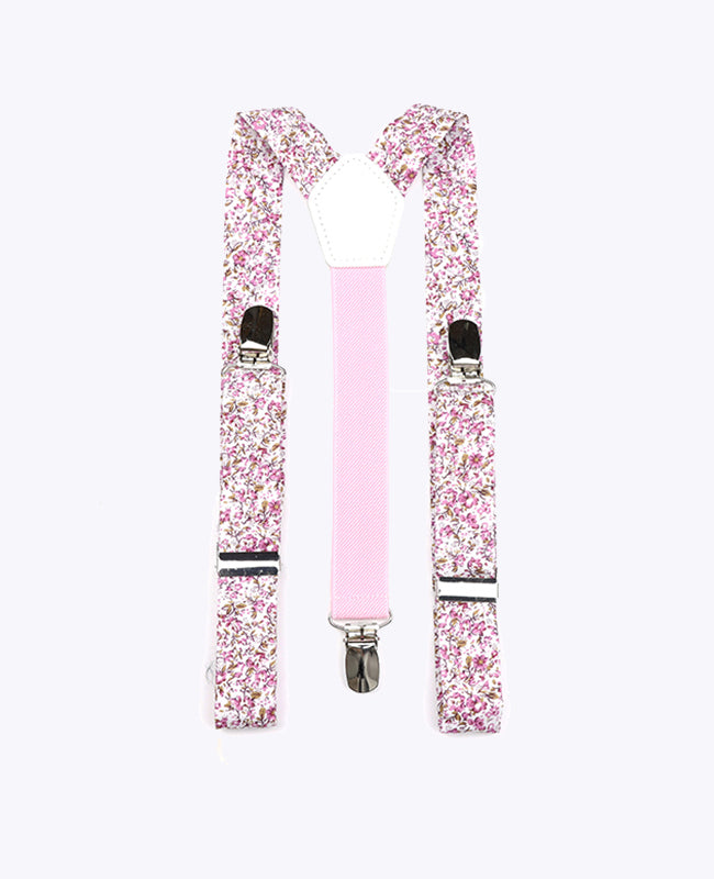 Hosenträger Kinder Liberty Rosa n°4 Baumwolle «Gaspard»