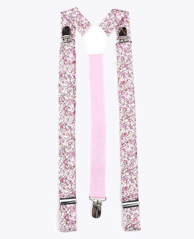 Hosenträger Liberty Rosa n°4 Herren Baumwolle «Gaspard»