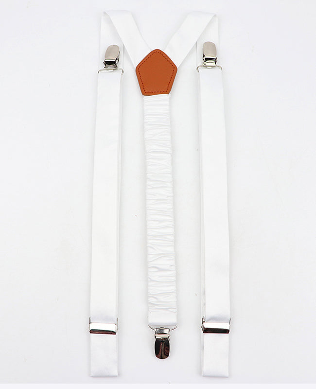 Hosenträger Weiß Herren aus Polyester «Ernest»