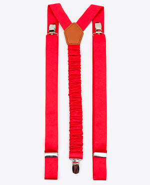 Hosenträger Rot Nr. 2 aus Polyester für Herren «Ernest»