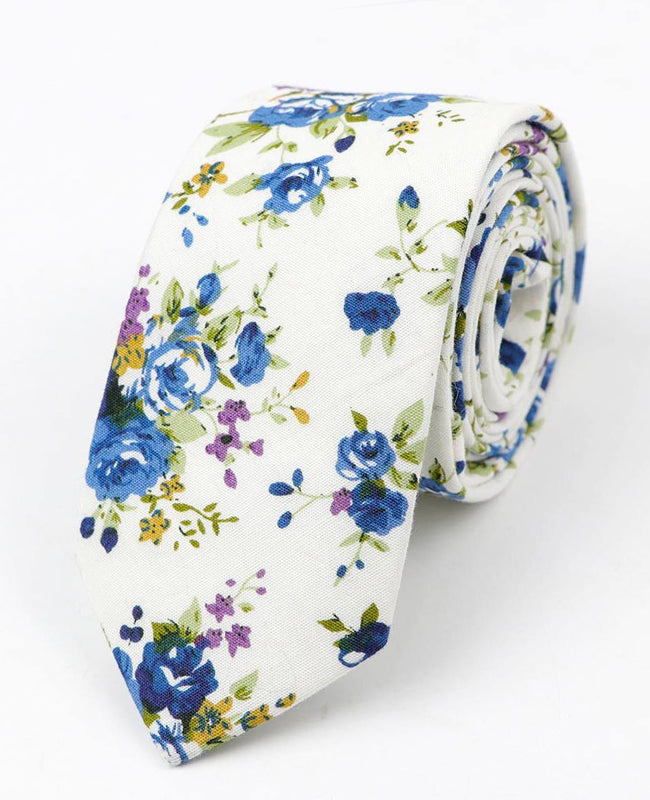 Krawatte Liberty Weiß Nr. 3 Herren aus Baumwolle | Charles - Unipap's