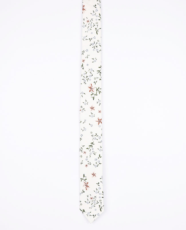 Krawatte Liberty Weiß n°8 Herren Baumwolle | Charles - Unipap's