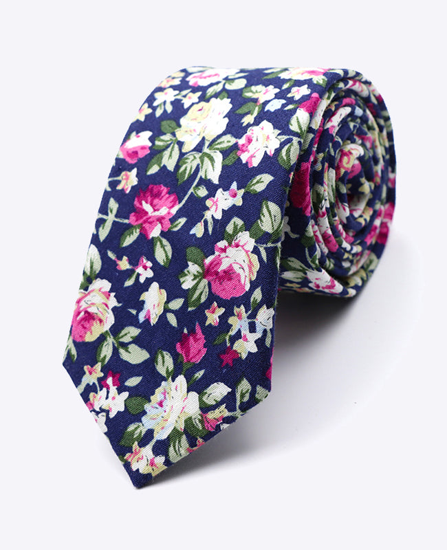 Krawatte Liberty Blau n°1 Herren aus Baumwolle | Charles - Unipap's