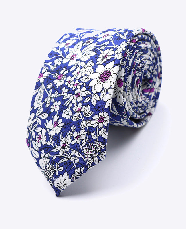 Krawatte Liberty Blau n°1 Herren aus Baumwolle | Clovis - Unipap's