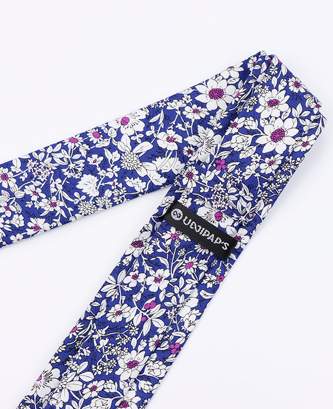 Krawatte Liberty Blau n°1 Herren aus Baumwolle | Clovis - Unipap's