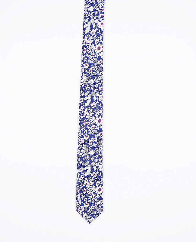 Krawatte Liberty Blau n°1 Herren aus Baumwolle | Clovis - Unipap's
