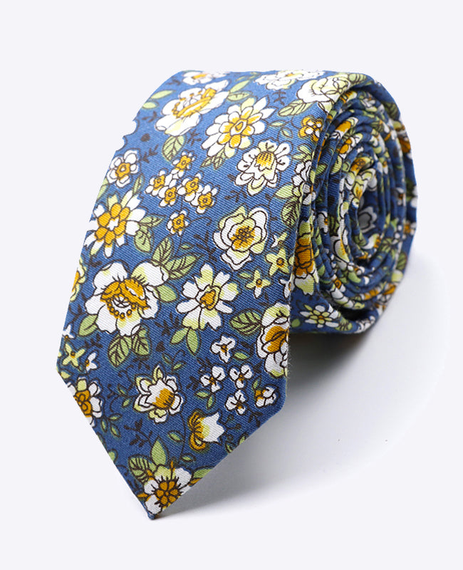 Krawatte Liberty Blau Nr. 1 Herren aus Baumwolle «Gaspard»