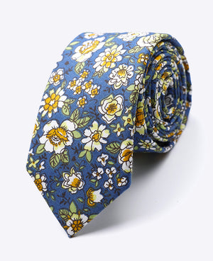 Krawatte Liberty Blau Nr. 1 Herren aus Baumwolle «Gaspard»