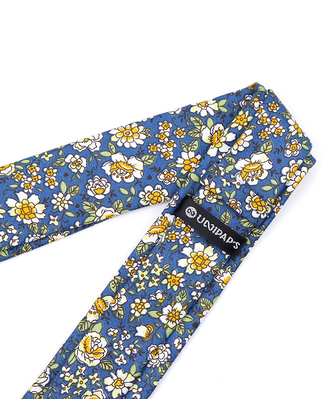 Krawatte Liberty Blau Nr. 1 Herren aus Baumwolle «Gaspard»