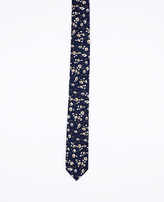 Krawatte Liberty Blau Nr. 13 Herren aus Baumwolle «Gaspard»
