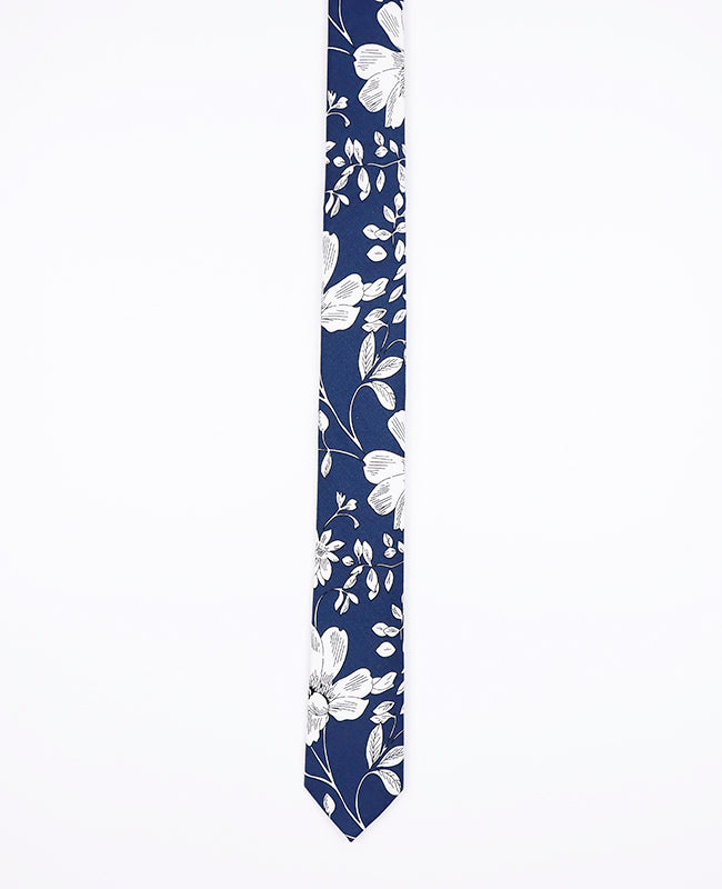 Krawatte Liberty Blau n°2 Herren aus Baumwolle | Clovis - Unipap's