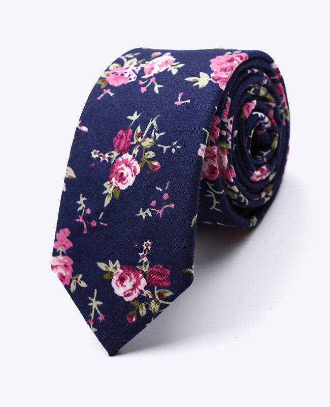 Krawatte Liberty Blau n°4 Herren aus Baumwolle | Charles - Unipap's