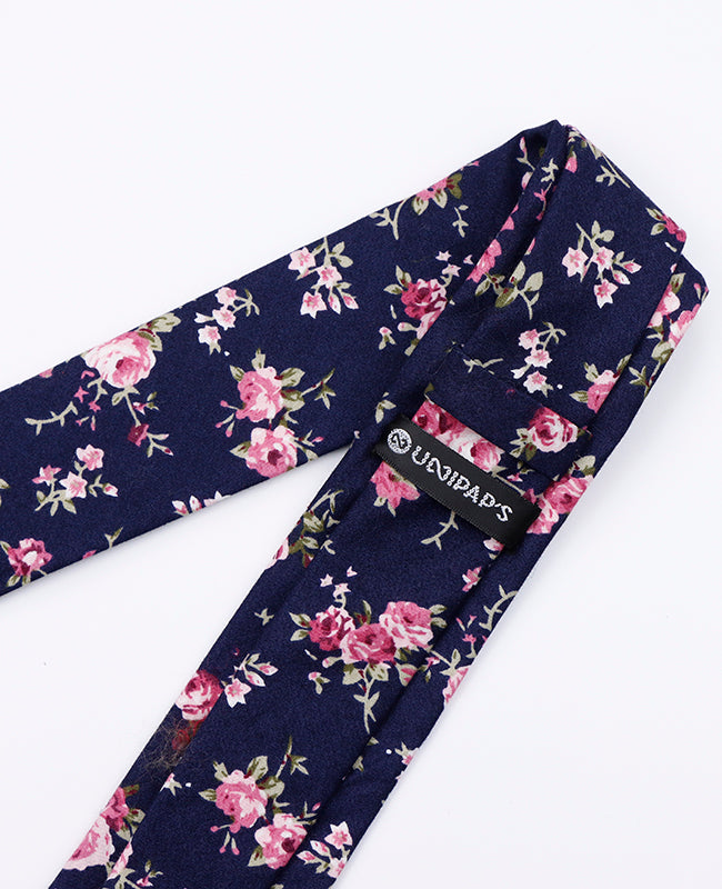 Krawatte Liberty Blau n°4 Herren aus Baumwolle | Charles - Unipap's