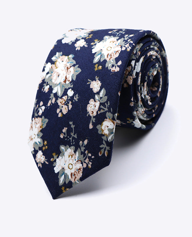 Krawatte Liberty Blau n°5 Herren aus Baumwolle | Charles - Unipap's