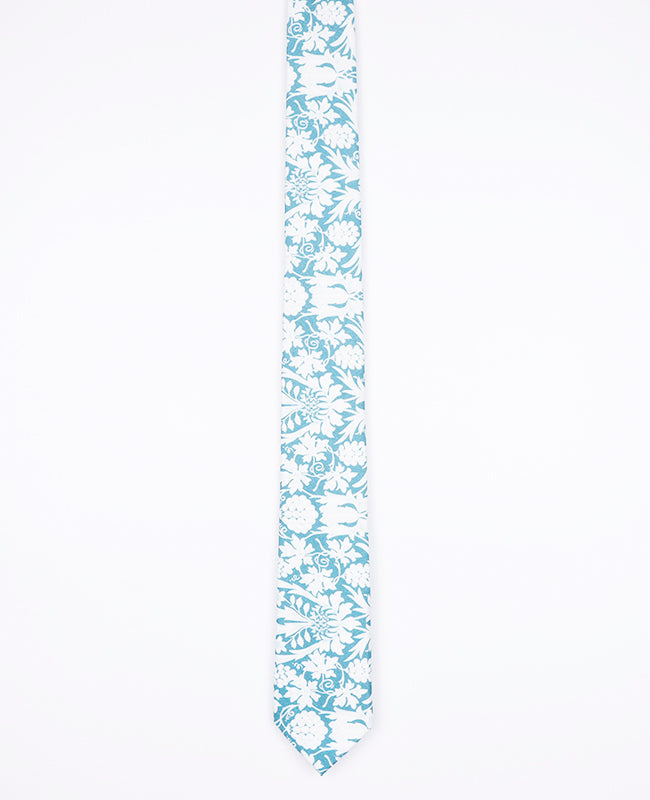 Krawatte Liberty Blau n°9 Herr aus Baumwolle 
