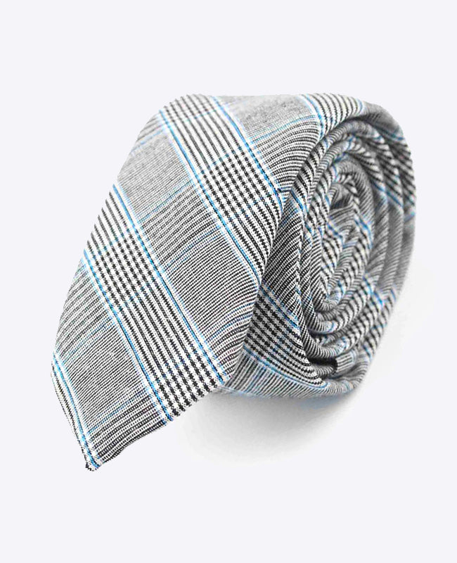 Krawatte Tartan Grau n°1 Herren aus Baumwolle | Marcel - Unipap's