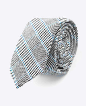 Krawatte Tartan Grau n°1 Herren aus Baumwolle | Marcel - Unipap's